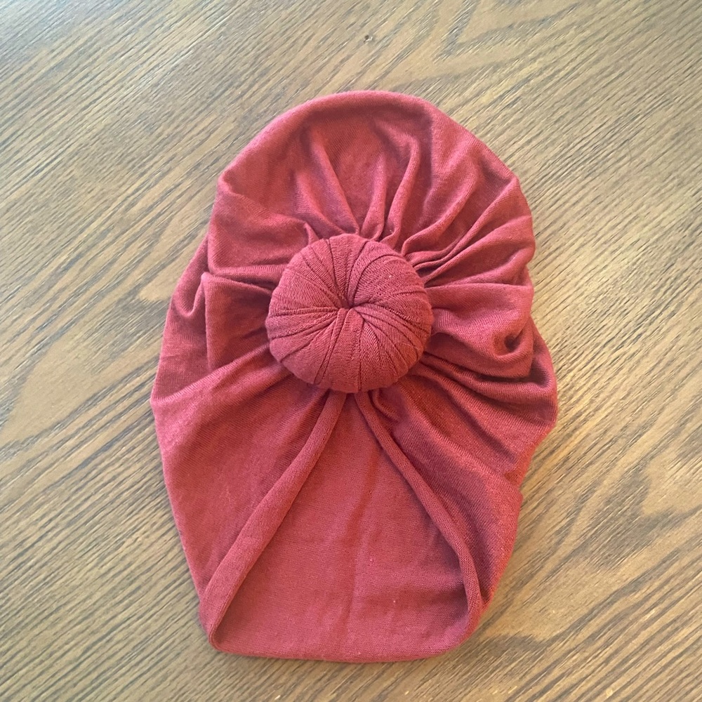 Burnt Red Baby Knot Turban